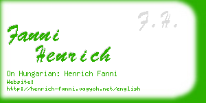 fanni henrich business card